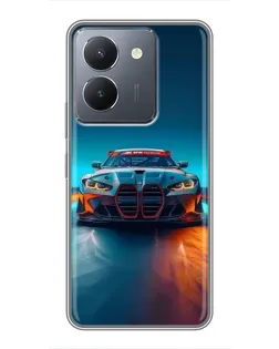 Чехол для Vivo Y36 с картинкой «BMW — огни неона»