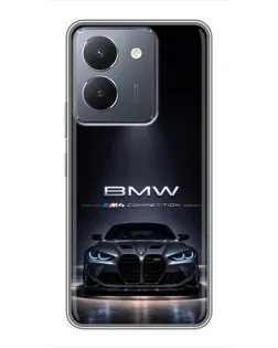 Чехол для Vivo Y36 с картинкой «BMW сквозь ночной город»