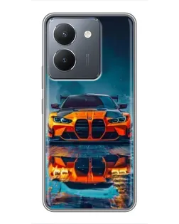 Чехол для Vivo Y36 с картинкой «BMW — золотая эмблема»