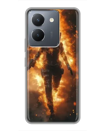 Чехол для Vivo Y36 с картинкой «BMW — скорость в дожде»