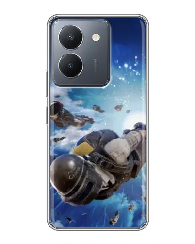 Чехол для Vivo Y36 с картинкой «Десант PUBG — прыжок»