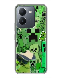 Чехол для Vivo Y36 с картинкой «Криперы Minecraft»