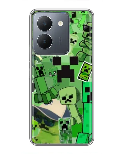 Чехол для Vivo Y36 с картинкой «Криперы Minecraft»