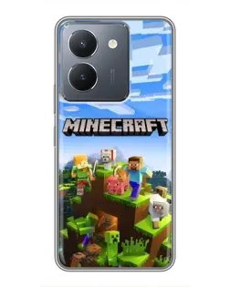 Чехол для Vivo Y36 с картинкой «Minecraft классический мир»