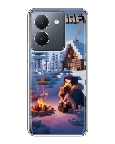 Чехол для Vivo Y36 с картинкой «Зимний Minecraft»