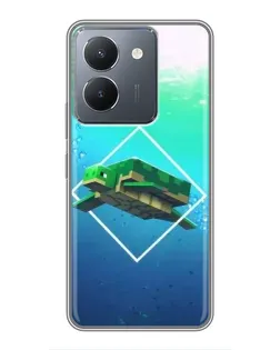 Чохол для Vivo Y36 з картинкою «Черепаха Minecraft»