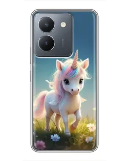 Чехол для Vivo Y36 с картинкой «Единорог на поляне»