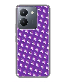 Чехол для Vivo Y36 с картинкой «Единороги на фиолетовом»