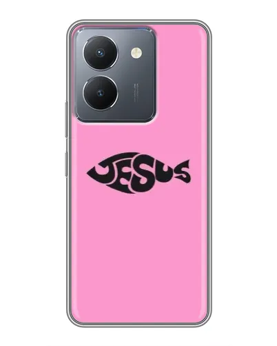 Чехол для Vivo Y36 с картинкой «Розовый символ Jesus» Чехол для Vivo Y36 с картинкой «Розовый символ Jesus»