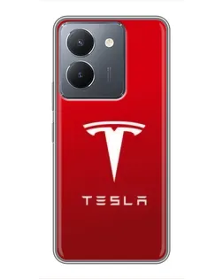 Чехол для Vivo Y36 с картинкой «Tesla Red Classic»