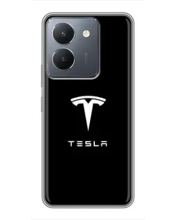 Чехол для Vivo Y36 с картинкой «Tesla White Logo»