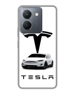 Чехол для Vivo Y36 с картинкой «Tesla White Style»