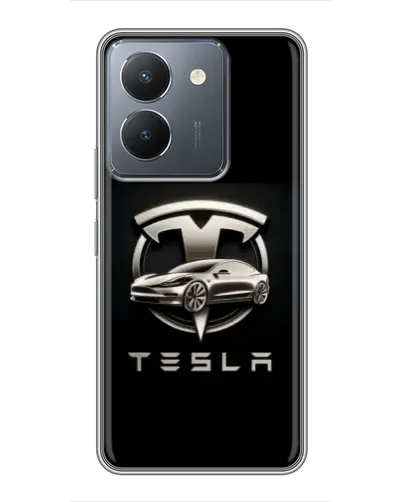 Чехол для Vivo Y36 с картинкой «Tesla — серебристое авто» Чехол для Vivo Y36 с картинкой «Tesla — серебристое авто»