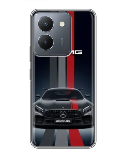 Чехол для Vivo Y36 с картинкой «Mercedes — белый карбон»