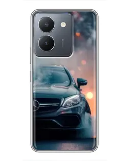 Чехол для Vivo Y36 с картинкой «Mercedes — ночной город»