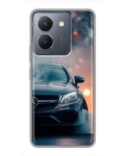 Чехол для Vivo Y36 с картинкой «Mercedes — ночной город»