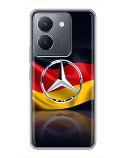 Чехол для Vivo Y36 с картинкой «Mercedes — флаг Германии»