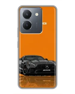 Чехол для Vivo Y36 с картинкой «Оранжевый Mercedes AMG»