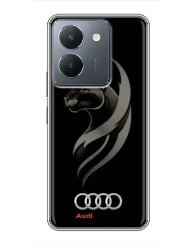 Чехол для Vivo Y36 с картинкой «Графика — пантера и Audi»