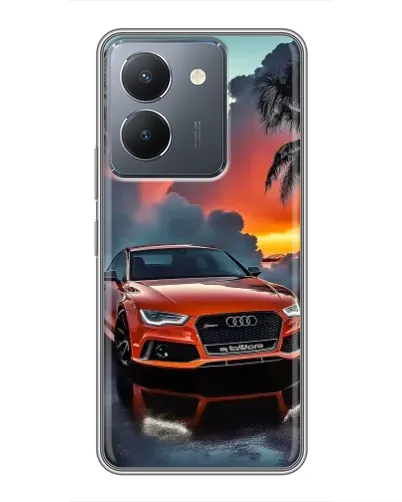 Чехол для Vivo Y36 с картинкой «Audi — закат»
