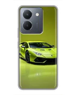 Чехол для Vivo Y36 с картинкой «Салатовый Lamborghini Huracan»