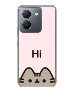 Чехол для Vivo Y36 с картинкой «Пушин говорит Hi»