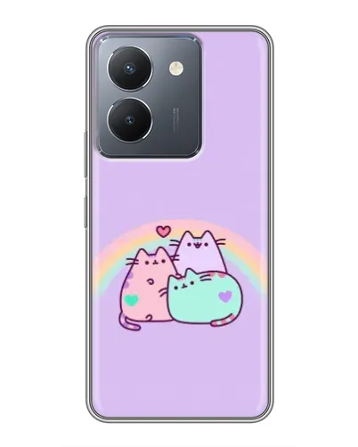 Чехол для Vivo Y36 с картинкой «Радужные Пушины»