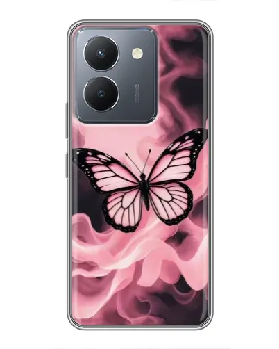 Чехол для Vivo Y36 с картинкой «Бабочка в дыму»