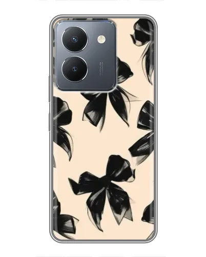 Чехол для Vivo Y36 с картинкой «Паттерн черные банты»