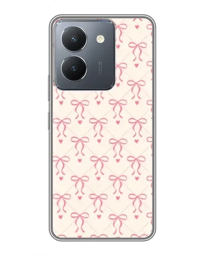 Чехол для Vivo Y36 с картинкой «Розовые бантики Coquette»