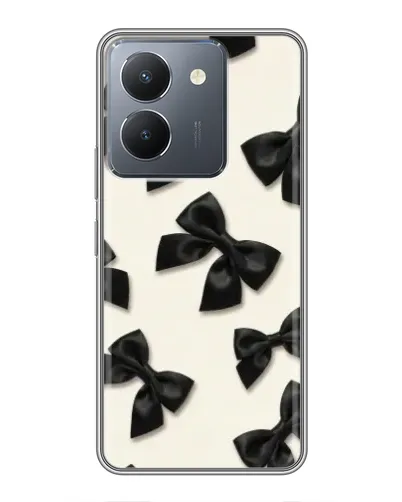 Чехол для Vivo Y36 с картинкой «Черные бантики»