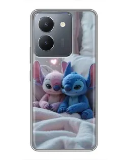 Чехол для Vivo Y36 с картинкой «Плюшевые Стич Ангел»