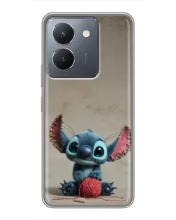 Чехол для Vivo Y36 с картинкой «Стич на коричневом фоне»