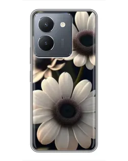 Чехол для Vivo Y36 с картинкой «Белые маргаритки макро»
