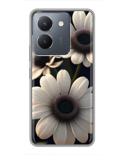 Чехол для Vivo Y36 с картинкой «Белые маргаритки макро»
