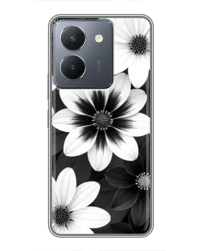Чехол для Vivo Y36 с картинкой «Монохромные астры»