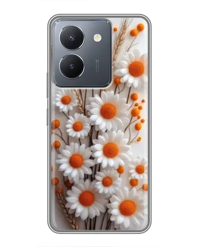 Чехол для Vivo Y36 с картинкой «Белые сухоцветы»