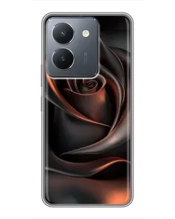 Чехол для Vivo Y36 с картинкой «Шелковая черная роза»