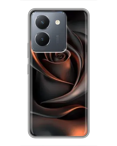 Чехол для Vivo Y36 с картинкой «Шелковая черная роза»