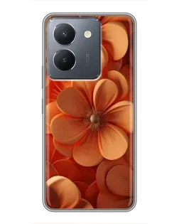 Чехол для Vivo Y36 с картинкой «Оранжевый макро цветок»