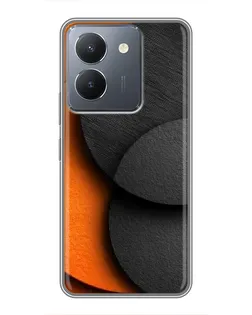 Чехол для Vivo Y36 с картинкой «Геометрия оранжевых кругов»
