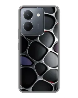Чехол для Vivo Y36 с картинкой «Объемная темная решетка»