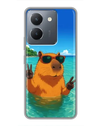 Чехол для Vivo Y36 с картинкой «Морская капибара»