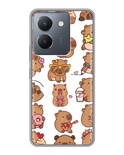 Чехол для Vivo Y36 с картинкой «Стикерпак с капибарами»