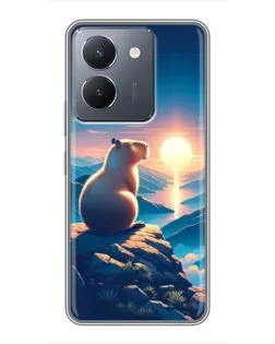 Чехол для Vivo Y36 с картинкой «Закат солнца с капибарой» Чехол для Vivo Y36 с картинкой «Закат солнца с капибарой»