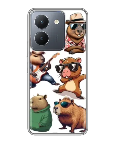 Чехол для Vivo Y36 с картинкой «Крутые капибары музыканты»