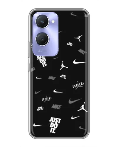 Чехол для Vivo Y36c с картинкой «Nike Black Pattern»