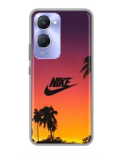 Чехол для Vivo Y36c с картинкой «Nike на закате солнца»