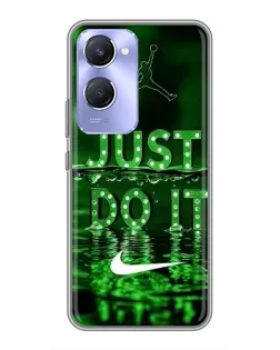 Чехол для Vivo Y36c с картинкой «Зеленый неоновый Nike»