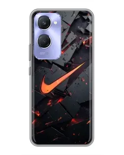 Чехол для Vivo Y36c с картинкой «Nike — эффект разломов»